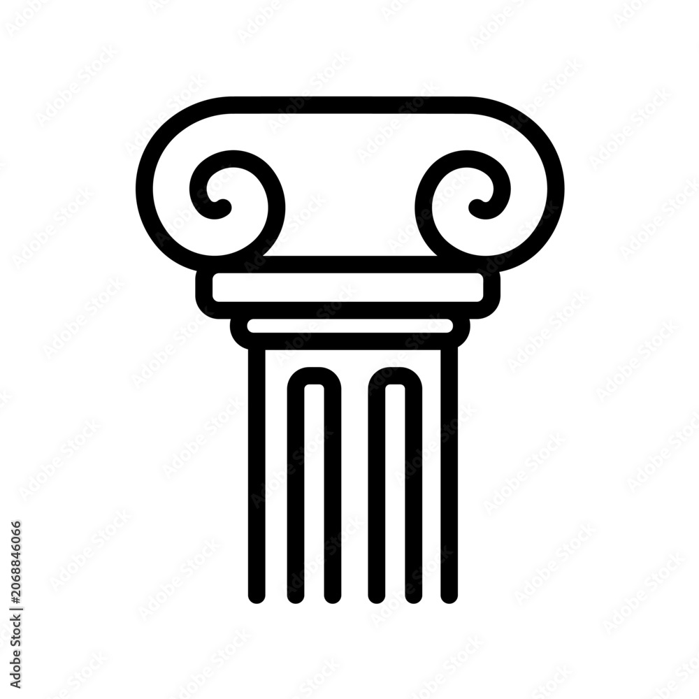 Naklejka premium Ancient greek column pillar, vector icon