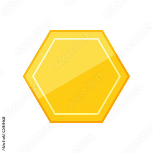 Yellow Hexagon Vector Shape