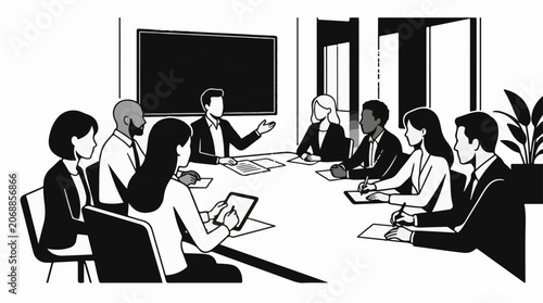 A group of business people in a meeting