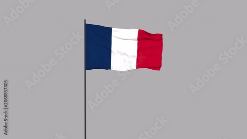 France Flag Animation 4K Transparent Background with Alpha Channel