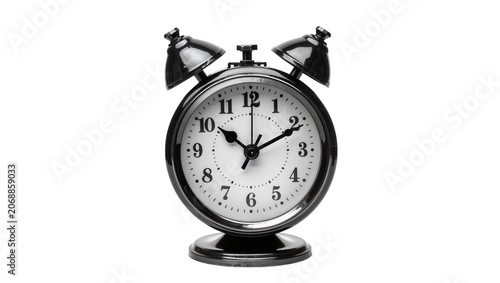 Tableau sur toile Classic twin bell alarm clock with metal casing and white face