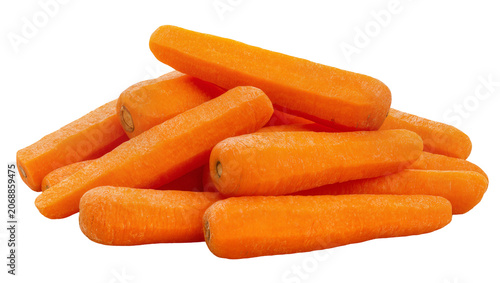 Foto Pile of peeled raw carrots