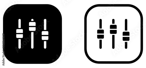 Photos sound volume control slider icon set