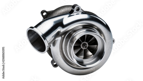 Automotive turbocharger with polished metal housing and turbine wheel