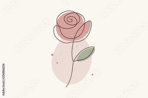 Elegant Rose Floral Background, Minimalist Botanical Wall Art, Feminine Wedding Invitation Template, Luxury Beauty Branding Design