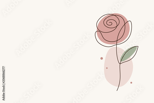 Sophisticated Floral Background, Rose Botanical Artwork, Elegant Cosmetic Branding Design, Feminine Decorative Template