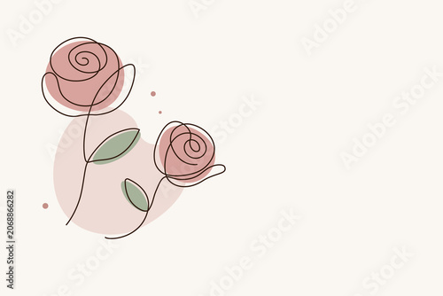 Romantic Rose Composition Background, Elegant Botanical Artwork, Feminine Wedding Decor Design, Luxury Floral Template