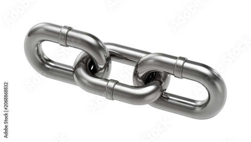 Canvas Print Shiny metal chain links connected together