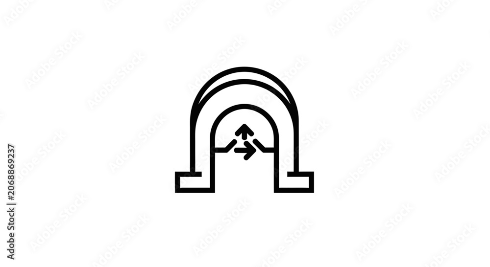Fototapeta premium Abstract Archway with Arrows - Symbolizing Flow, Connection, and Transformation