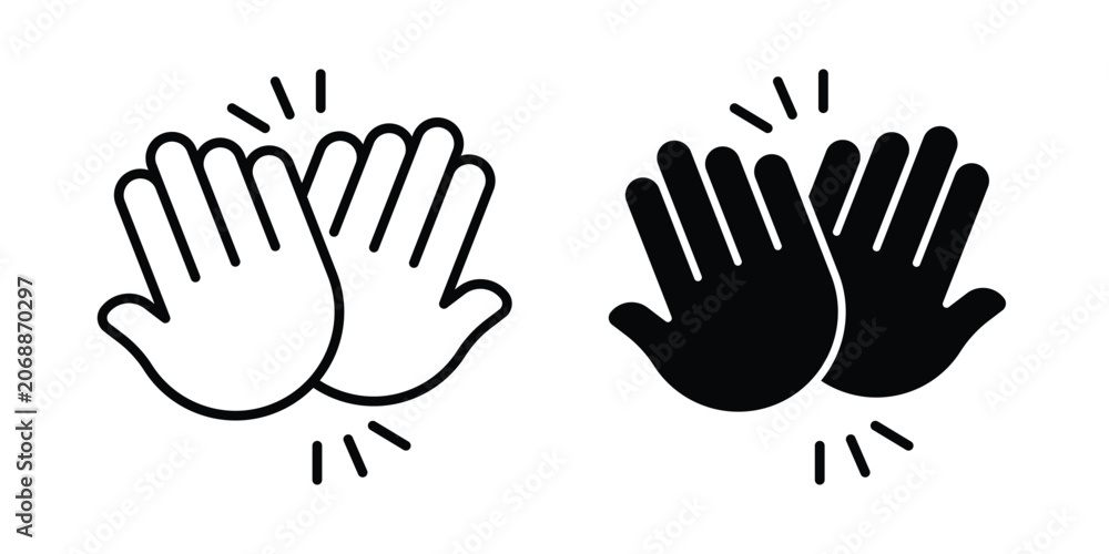 Fototapeta premium High Five icon line and glyph bundle