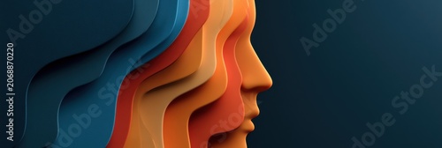 An abstract human form displays a colored emotional landscape, representing self-awareness and emotional intelligence before communication.