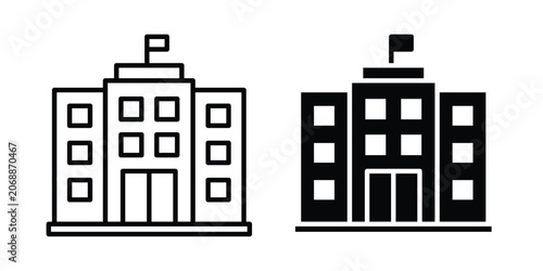 Photography Institute icon line and glyph bundle