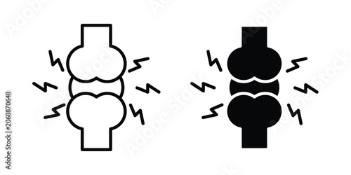 Tableau sur toile joint pain icon line and glyph bundle