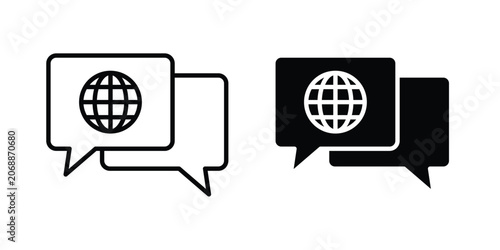 Fotografie Language icon line and glyph bundle