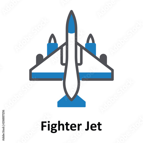 Fighter Jet Vector Icon which can easily modify or edit