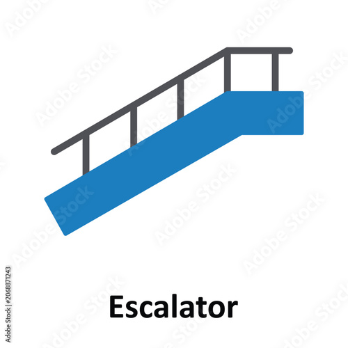 Escalator Vector Icon which can easily modify or edit