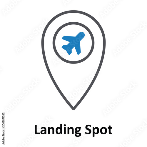 Landing Spot Vector Icon which can easily modify or edit