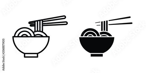 Ramen icon line and glyph bundle