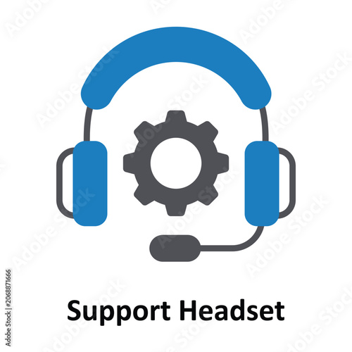Support Headset Vector Icon which can easily modify or edit