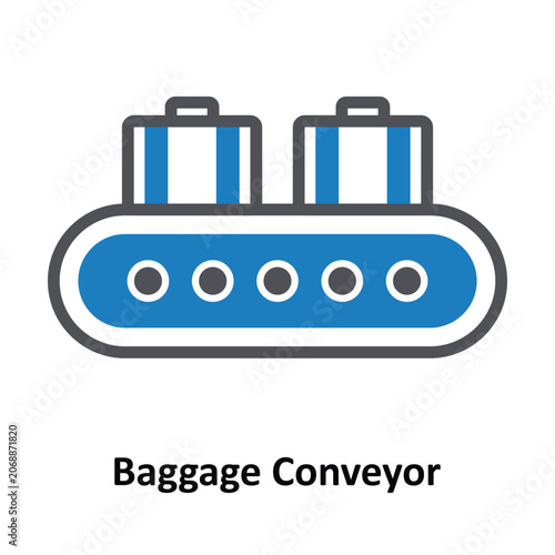 Baggage Conveyor  Vector Icon which can easily modify or edit