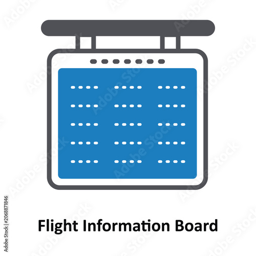 Flight Information Board Vector Icon which can easily modify or edit