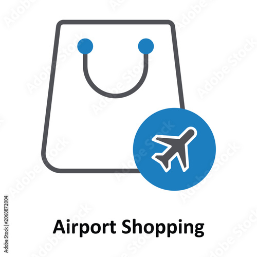 Airport Shopping Vector Icon which can easily modify or edit