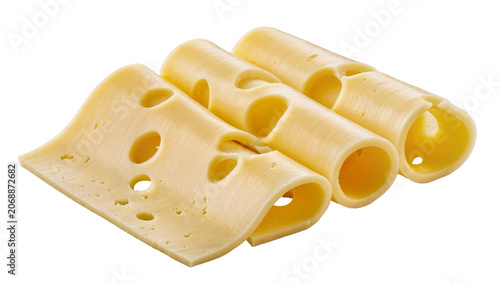 Swiss cheese slices with holes