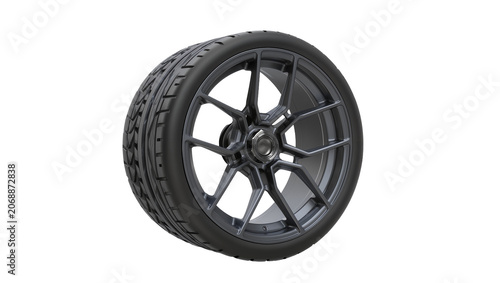 Photos Dark grey alloy wheel with performance tire
