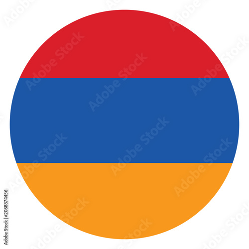 Obraz na płótnie Round flag of armenia isolated on transparent background