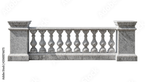 Obraz na płótnie Marble balustrade with ornate balusters and square posts