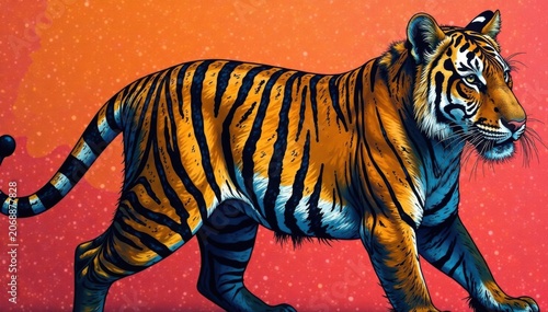 Hand-drawn tiger stripes, abstract, modern, trendy , bold, stripes