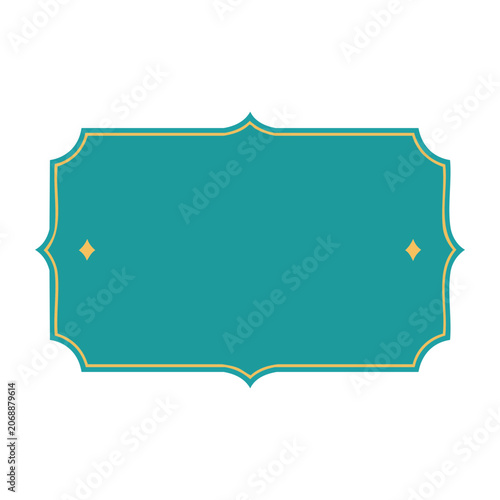 Teal and Gold Ornate Decorative Frame Vector