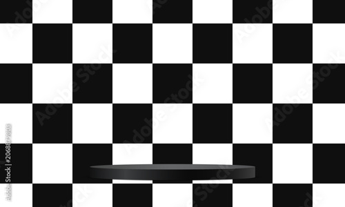 Black and white podium background abstract with modern design for selling products, backdrop, wallpaper, background, text. Vector illustration.