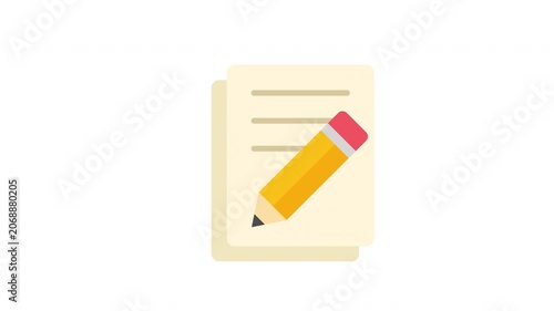Looping Document Editing And Writing Concept Animation ProRes Alpha Channel 4K 60fps Professional Content Creation Paperwork Motion Graphic
