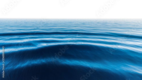 Bild auf Leinwand Deep blue ocean waves with white foam crests, isolated on transparent background