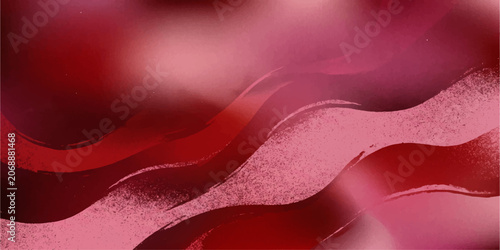 Red Abstract Red Silk Wave Background with Smooth Flowing Fabric Texture