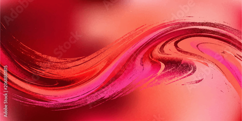 Red Abstract Wave Background with Smooth Flowing Silk Texture and Soft Light Design