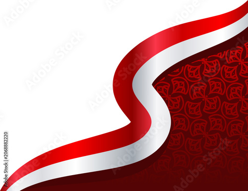 Indonesian Flag Corner with Batik Pattern