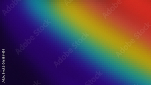 Abstract Rainbow Pixelated Gradient Background with Noise Texture