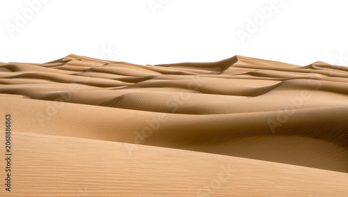 Fotografie Golden sand dunes with rippled textures, isolated on transparent background