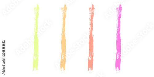 Foto Four colorful brush strokes on a transparent background for artistic design