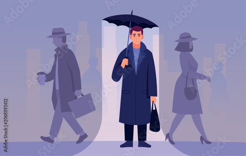 Tableau sur toile Rainy loneliness