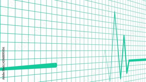 Heart rhythm line heartbeat spikes and flat line showing medical pulse and emergency concept animation