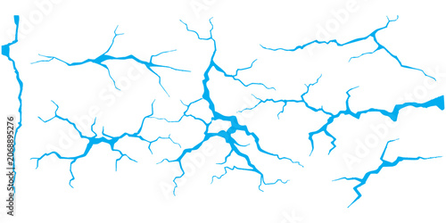 Obraz na plátně Abstract blue water river network pattern with flowing lines and branched tribut