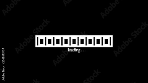 Simple loading progress bar showing waiting screen with dots animation