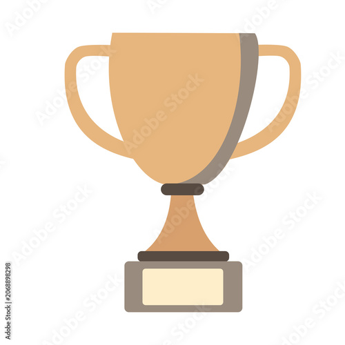 Classic football trophy cup with two looped handles