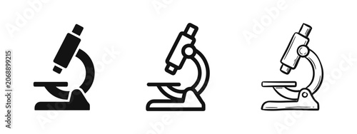 Foto Science microscope icon set