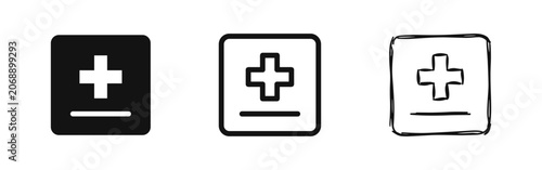 Fotografía Medical Cross Plus Minus Icon Set