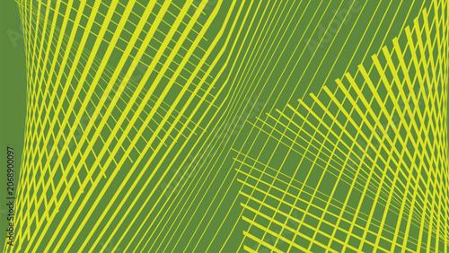 Foto Abstract background with bright neon yellow intersecting lines forming a geometr
