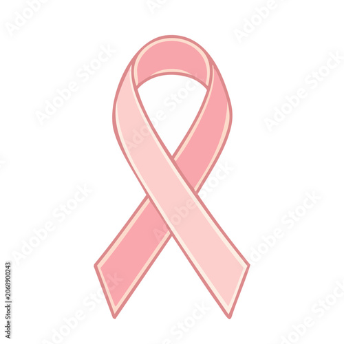 Pink ribbon symbol for breast cancer awareness